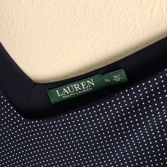 Ralph Lauren Lauren Navy Blue V-Neck Short Sleeve Tunic Dress XL - Picture 2 of 6